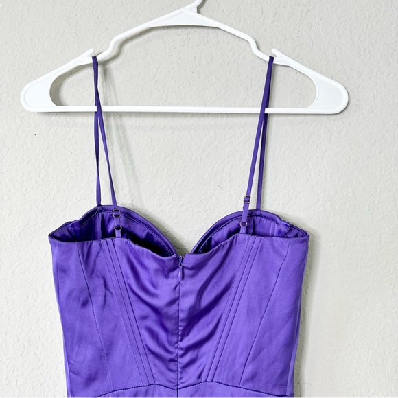Oh Polly purple satin bustier dress - Picture 6 of 12